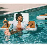 Raft gonflable pour piscine, jet ski, quai flottant, plateforme flottante gonflable avec hamac aquatique