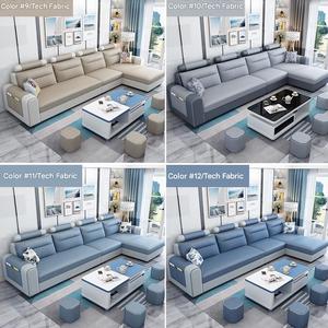 Sofá de Salón Personalizable, Transpirable, de <span class=keywords><strong>Lino</strong></span>, Fácil de Limpiar, Moderno, Minimalista, Compacto, Esquinero, Decoración de Interiores para el Hogar, Juego de Sofás en Forma de L - Product Image 3