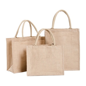 Borse in juta personalizzate eco-friendly stile pieghevole Logo personalizzato in tela naturale riutilizzabile spiaggia Shopping all'ingrosso simpatybag regali - Product Image 1