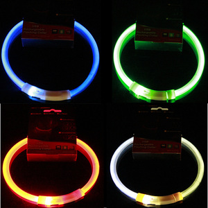 <span class=keywords><strong>Collar</strong></span> LED recargable para mascotas, advertencia de seguridad para caminar de noche con patrón impreso, correa para <span class=keywords><strong>collar</strong></span> iluminado para perros - Product Image 3