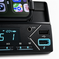 1 DIN Entegre Telefon Tutucu 7 Renkli Işıklar Bluetooth Stereo Radyo FM/USB/AUX Eller Serbest Arama Toptan MP3 Çalar