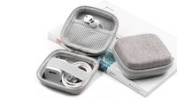 Étui rigide de transport personnalisable en EVA avec fermeture éclair pour écouteurs filaires, style simple, pour voyage, compatible OEM et ODM