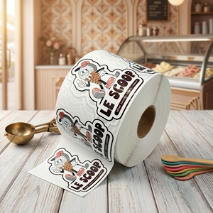 Kinmit Custom Waterproof <b>Vinyl</b> Ice Cream & Frozen Food Labels-Low Temperature Resistant for Supermarket/Grocery Promotion - Product Image 2