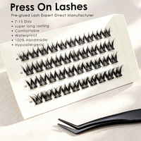Cils à presser pour une beauté DIY facile, sans colle, cils en grappe à poser soi-même, demi-cils personnalisés, longueurs de bande courbée