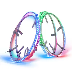 RGB Chase Wheel Ring Light accessori per auto 4 x4 luci della ruota della staffa in acciaio inossidabile