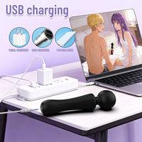 Vibrateur portable AV Wand avec logo personnalisé, 12 fréquences, puissant masseur corporel, étanche, rechargeable, en silicone, vibromasseur.