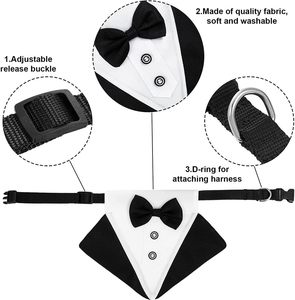 Traje <span class=keywords><strong>Formal</strong></span> para Perro Tanpopo, Esmoquin, Collar, Bandana, Disfraz de Cumpleaños, Corbata de Moño, Traje de Fiesta, Navidad, Fiesta, Collar para Mascotas - Product Image 3