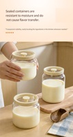 Luchtdicht glazen voorraadpot van borosilicaatglas, vochtbestendige verzegelde glazen container met drukdeksel voor yoghurt, granen en voedsel in de keuken