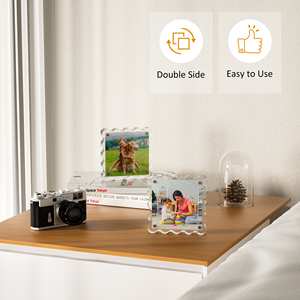 Clear Scalloped Booth Photo <strong>Frame</strong> 5x5, <strong>Perspex</strong> Square <strong>Picture</strong> <strong>Frame</strong>, Acrylic Photo <strong>Frame</strong> for 5x5, 4x4, 3x3 <strong>Picture</strong> Display - Product Image 3