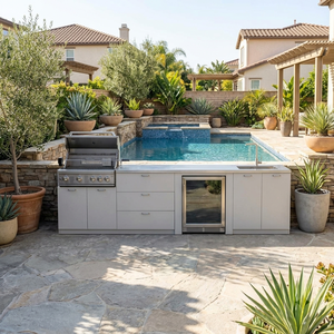 Custom Garden Modern Design Diy Outdoor <strong>Kitchen</strong> with Sink Faucet Zero Formaldehyde Patio 304 Stainless Steel Outdoor <strong>Kitchen</strong> - Product Image 2