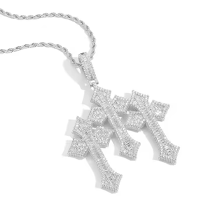 Pendentif Hip Hop Personnalisé Premium en Argent Sterling 925, Diamant Moissanite Taille Ronde, Collier Iced Out pour Hommes et Femmes, Style Urbain - Product Image 3