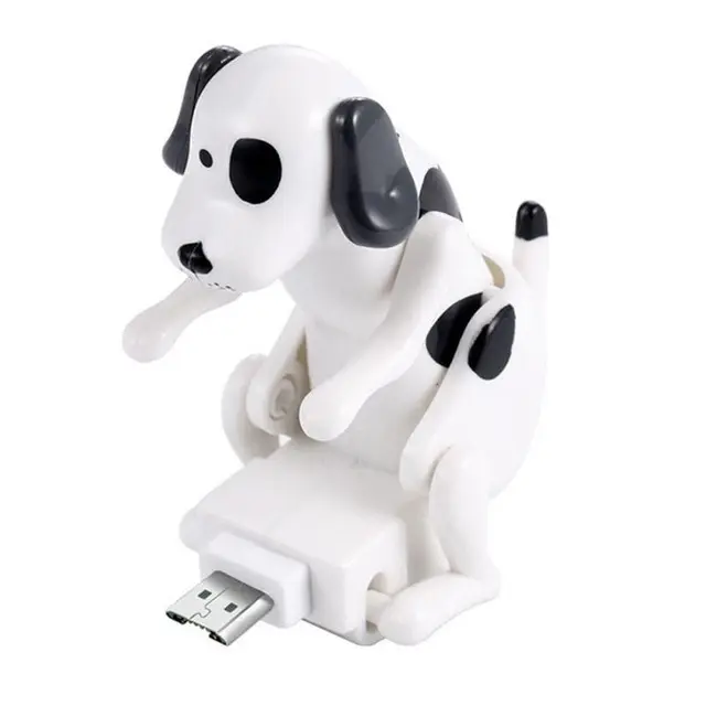 Creative Cute Humping Moving Spotty Dog Toy Smartphone Cable Charger Data 1M Charging Line Cell Phone Accessories