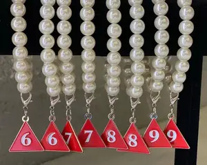 Benutzer definierte Deltaa Sigma Theta 1913 Rote Perlen Perlen Armbänder DST DIVA Charme Mädchen Armbänder Linie Nummer doppelte Nummer