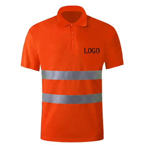 Polo de travail de sécurité pour hommes avec logo personnalisé, respirant, à séchage rapide, haute visibilité, réfléchissant, en polyester - Product Image 1