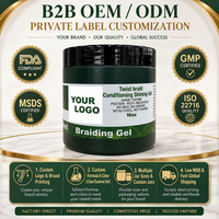 Gel Kepang Herbal Private Label 16oz Bebas Alkohol Daya Rekat Kuat Anti-Kusut Penentu Curl Pengontrol Tepi Semua Jenis Rambut