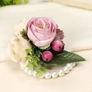 Corsage de poignet fleuri, boutonnière, bracelet de mariage pour homme, corsage pour demoiselle d'honneur et témoin, boutonnière de mariage - Product Image 5