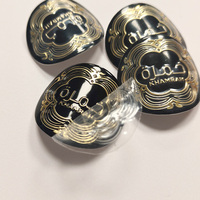 Etiquetas de Epoxi Negras Personalizadas, Diseño Árabe Ornamentado, Etiquetas Autoadhesivas de Lujo para Perfumes, Pegatinas Redondas de Papel Metálico Dorado