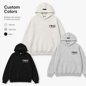 Sudadera con Capucha YWJC GARMENT, 430 GSM, Algodón Piqué, Corte Clásico, Transpirable, Absorbe la Humedad, Color Sólido, Ropa de Trabajo para Hombre - Product Image 3