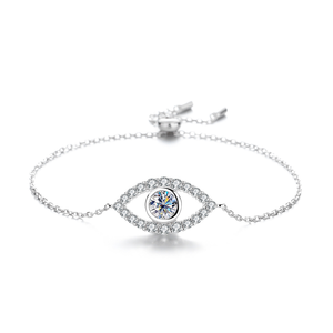 Bracelet pour femme en or blanc 18 carats certifié IGI, diamant taille brillant, chaîne ajustable, classique, pour mariage et soirée, prix de gros - Product Image 1
