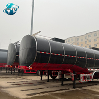 Nouveau 50 tonnes réservoir de bitume chauffé semi-remorque 3 essieux 50 M3 acier inoxydable carburant citerne asphalte chauffage nouvelle technologie Innovation