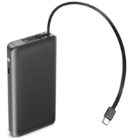 Power Bank Portabel 10000mAh dengan Kabel Pengisian Daya Terintegrasi, Pengisian Cepat 22W PPS dan Layar LCD Tersembunyi, Dukungan OEM
