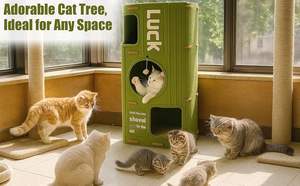 Árbol para Gatos de Fieltro PET de Gran Espacio, Multifuncional, Resistente para Interiores, Resistente a los Arañazos, Uso en Todas las Estaciones, Soporta hasta 5 kg - Product Image 3