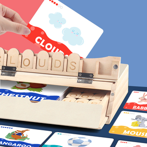 Juguetes de bloques a juego más vendidos, letras en inglés, <span class=keywords><strong>palabras</strong></span> de ortografía, caja mágica de madera, educación temprana para niños y niñas, CE CPC - Product Image 3