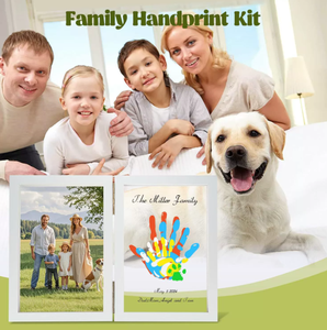 Cadre photo transfrontalier New Spot Couple Family Handprint Flip DIY Home Handprint Table Artisanat en bois - Product Image 2