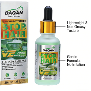 Suero Depilatorio DAQAN de 30 ml con <span class=keywords><strong>Aloe</strong></span> <span class=keywords><strong>Vera</strong></span> y Vitamina E, Suero Inhibidor del Crecimiento del Cabello, Suero Reparador para Eliminar el Vello - Product Image 2