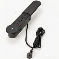 Prise de bureau encastrée avec chargeur sans fil 15W, couvercle coulissant, chargeur rapide USB PD pour tables de bureau