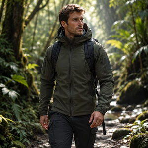 Chaqueta <span class=keywords><strong>de</strong></span> senderismo softshell resistente para hombre, personalizada, con triple protección, impermeable, cortavientos, <span class=keywords><strong>de</strong></span> marca privada, OEM llave en mano, transfronterizo - Product Image 4