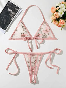 2025 chaud européen et américain discothèque fête grande taille brodé Sexy Lingerie deux pièces ensemble pour les femmes adultes - Product Image 4