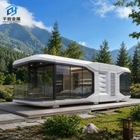Maison conteneur moderne respirante de 40 pieds, forme ovale, design modulaire préfabriqué, directement de l'usine pour hôtels, complexes hôteliers et parcs