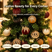 Offre Spéciale – Ensemble de Boules de Noël Personnalisées en Velours Floqué Peintes, Pendentifs DIY à Suspendre pour Arbre de Noël, Vente en Gros, Décoration Maison