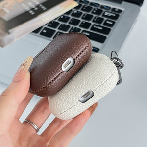 Étui pour écouteurs en cuir PU à motif litchi, tendance, avec coque rigide en PC antichoc pour <span class=keywords><strong>Airpods</strong></span> 1 2 3 <span class=keywords><strong>Airpods</strong></span> <span class=keywords><strong>Pro</strong></span> 1 2 3 - Product Image 2