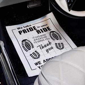 Phổ thảm xe đẹp rửa sàn <span class=keywords><strong>mat</strong></span> chống trượt Cảm ơn bạn tùy chỉnh thiết kế in ấn giấy kraft trắng dùng một lần chân Pad giấy - Product Image 1