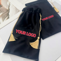Ensemble de rouleaux de jade et de Gua Sha avec logo personnalisé, pochette en velours, sac à cordon, sac cadeau pour pinceaux de maquillage