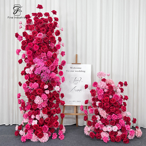 <span class=keywords><strong>Arco</strong></span> di Fiori Artificiali Vintage con Rose Rosse e Ortensie Rosa, Perfetto per Decorazioni di Fidanzamento - Product Image 1
