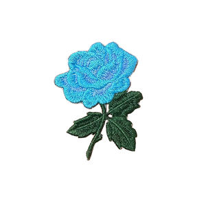 Embroidered Iron-On Rose Orchid Flower Patches Twill Fabric DIY Sustainable Multi-functional Custom Colors <strong>Hook</strong> <strong>Loop</strong> Trucker - Product Image 2