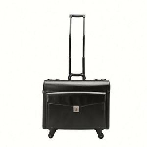 Premium Modern PU Leather Professional Business Travel Case Spinner Portable Lightweight Waterproof Pilot Trolley Luggage Lock - Product Image 2