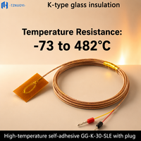Capteur thermocouple de type K haute température avec isolation en fibre de verre, patch auto-adhésif pour mesure de surface, OEM ODM IP68