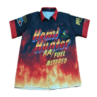 Design Personnalisé Sublimation Teinture Moto Polo Crew Shirt Vente en Gros Pit Race Chemises Avec Zip