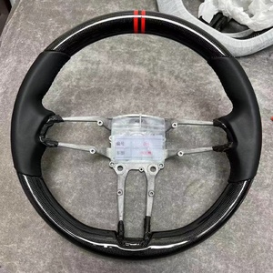Volant de direction haute performance Porsche fabriqué en usine par J Auto Factory pour Panamera Cayenne Cayman 911 991 970 - Cuir perforé + carbone - Product Image 3