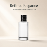 Bouteille diffuseur de parfum en verre cylindrique à fond épais, flacon portable à pression