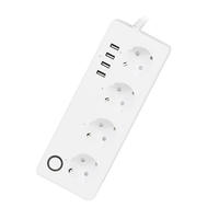 Prise intelligente Wi-Fi Tuya EU, économie d'énergie, matériau ABS, utilisation universelle, prise intelligente COL-ST03WE, 4 ports USB, compatible avec Alexa et Google Home