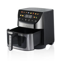 Friteuse à air RAF 8L 1700W avec fenêtre, commandes tactiles intelligentes et menus prédéfinis pour ailes de poulet, frites, cuisine familiale