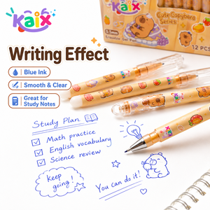Bolígrafo de Gel Borrable KAIX con Diseño de Capibara, Punta de 0.5mm, Tinta Azul, Escritura Suave, Ideal para Corrección de Tareas Escolares - Product Image 2