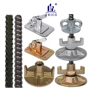 Formwork Steel Casted Wing Nut 16mm 17mm Water Stop Tie Rod Nut With Plate for Formwork Tie Rod System