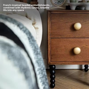 Современная роскошная прикроватная тумба из дерева с 2 ящиками, сборная, прочная, экологичная, новинка, мебель для спальни для отелей и дома - Product Image 2