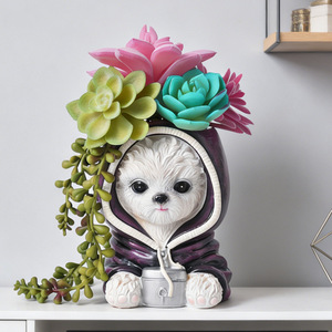 Maceta Creativa con Diseño de Animal de Dibujos Animados, Decoración de Escritorio para Interiores, Bonsái Artesanal, Adorno para el Hogar con Flores Artificiales - Product Image 1